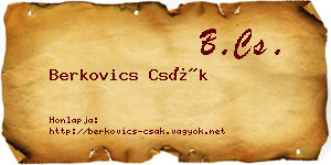 Berkovics Csák névjegykártya